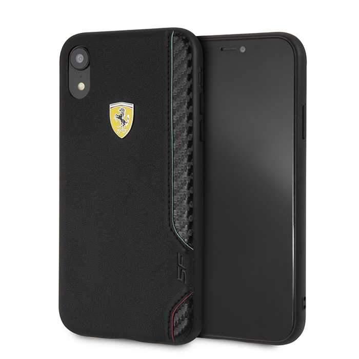 ferrari on track pu rubber hard case for iphone xr black