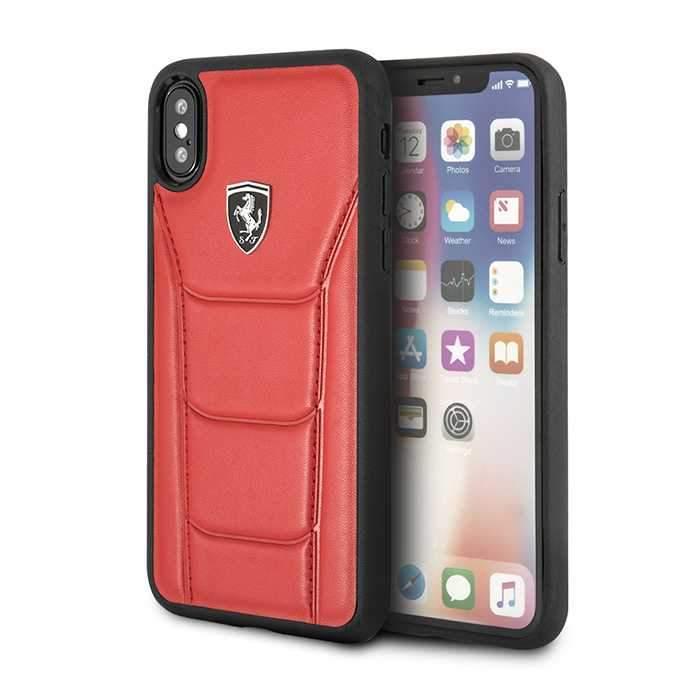 ferrari genuine leather hard case iphone x red