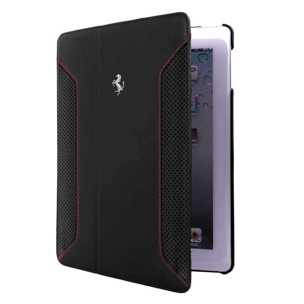 ferrari real leather folio case apple ipad air black