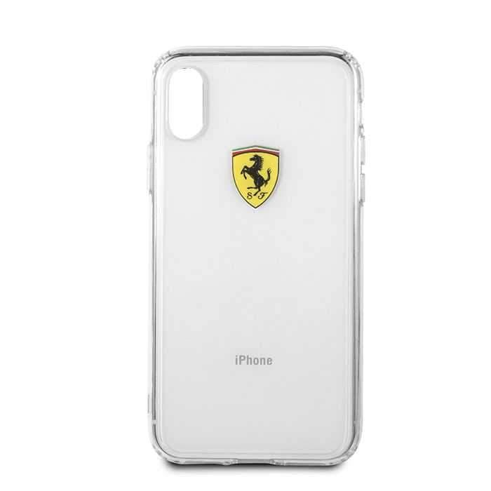 ferrari shockproof hard case for apple iphone xr transparent