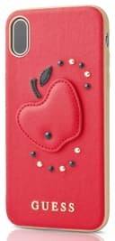 كفر الجلد المقوى للآيفون اكس - برسمة التفاحة الحمراء - لون أحمر