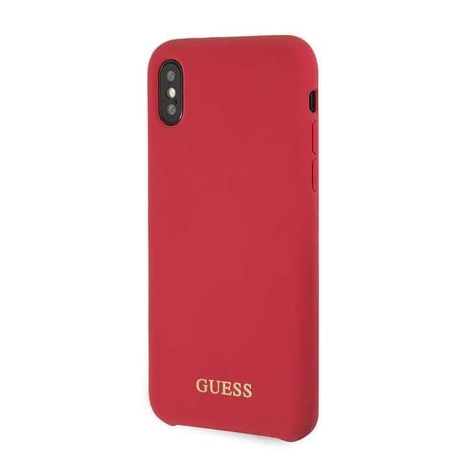 جراب جوال ايفون اكس سيليكون بلون احمر من جيس  Guess Siliicone Case for Apple iPhone X Red