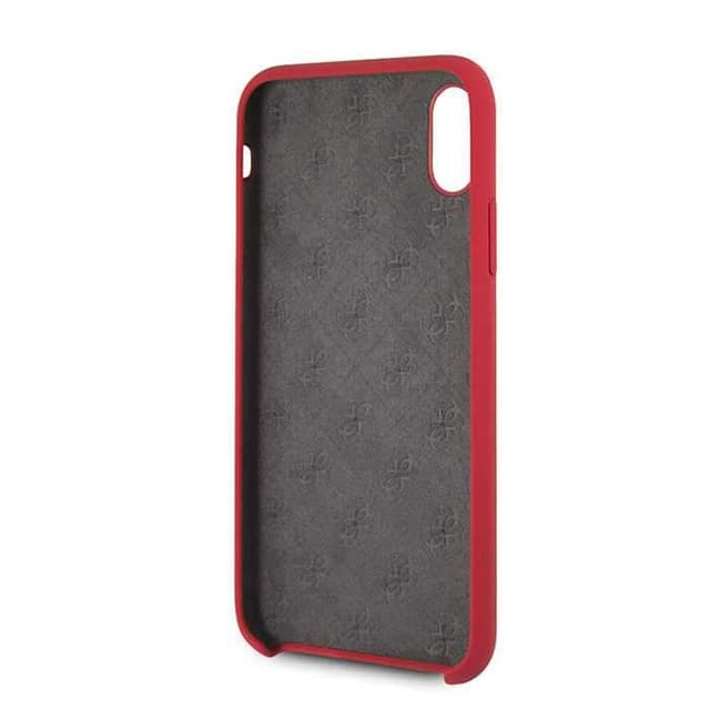 جراب جوال ايفون اكس سيليكون بلون احمر من جيس  Guess Siliicone Case for Apple iPhone X Red