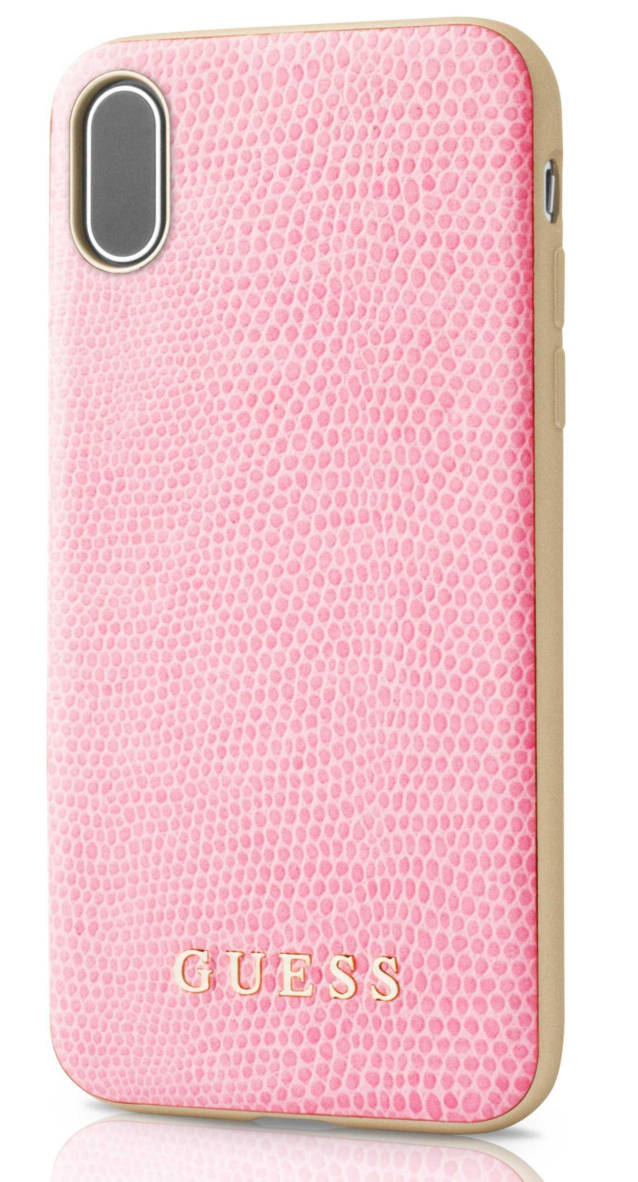 Guess PU Leather Hard Case for iPhone X - Pink