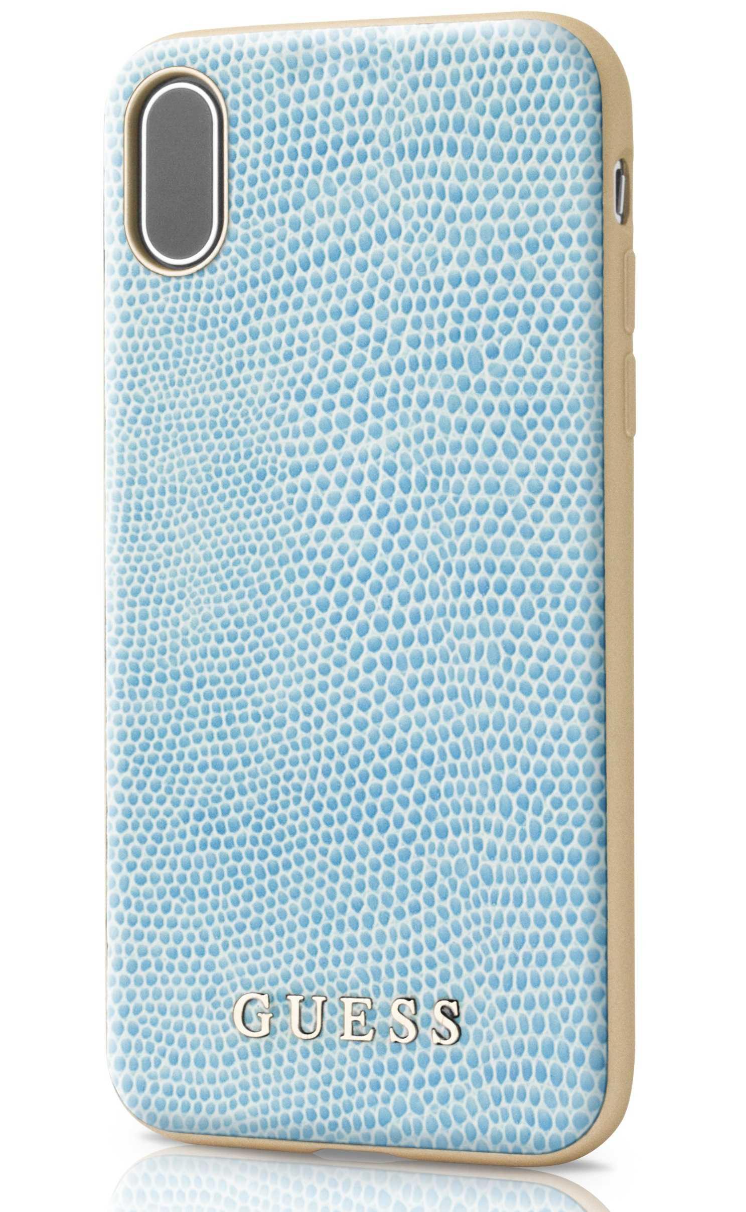 Guess PU Leather Hard Case for iPhone X - Blue