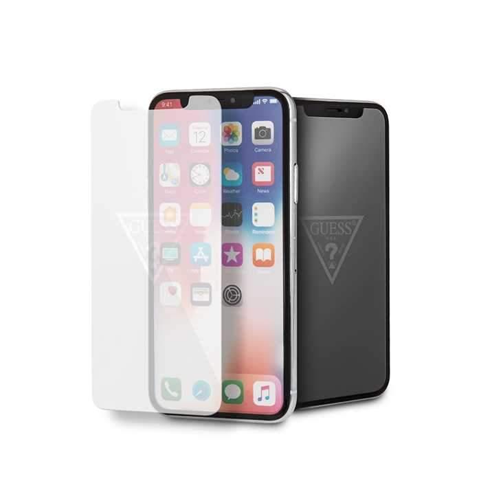 Guess Tempered Glass Screen Protector 0.33mm with Invisible Logo for iPhone X / Xs - Transparent