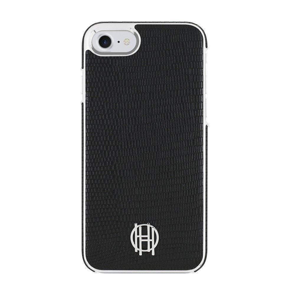 house of harlow 1960 snap case for iphone 8 7 black lizard silver metallic