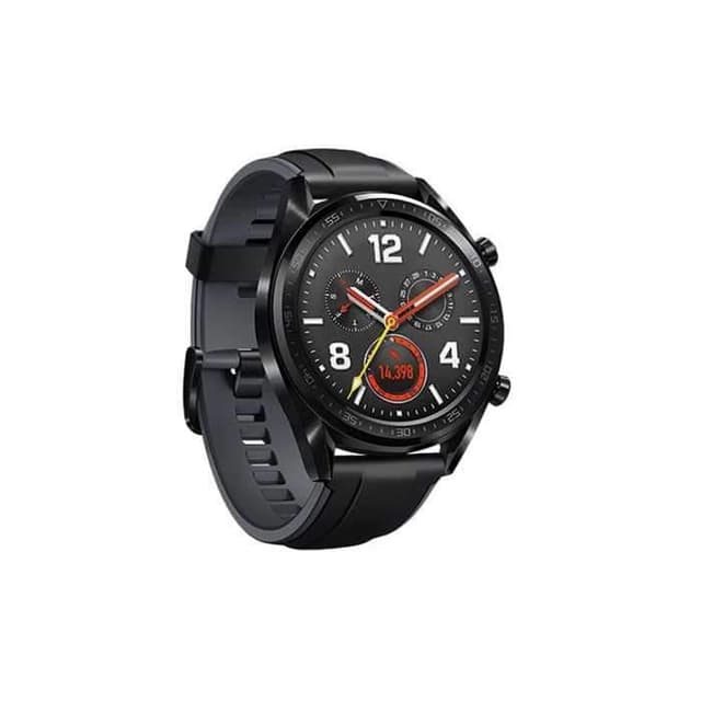 huawei smart watch gt black stainless steel with graphite black silicone strap