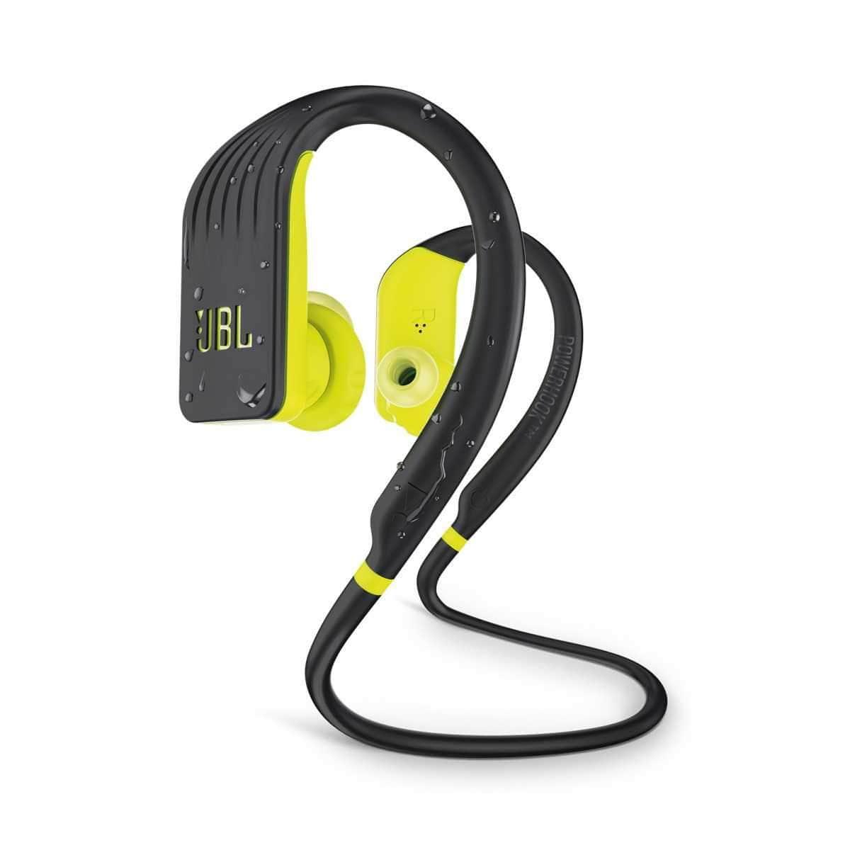 jbl endurance jump waterproof wireless in ear sport headphones yellow green