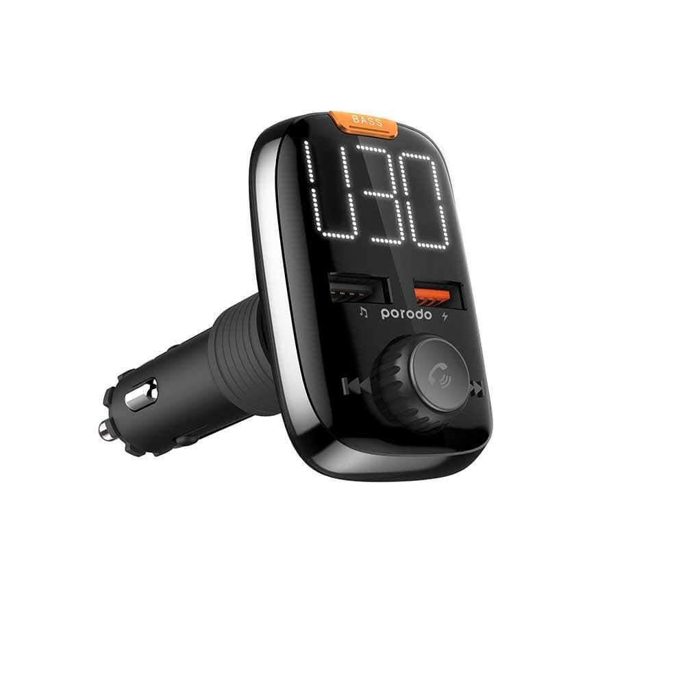 Generic porodo wireless fm transmitter car charger qc3 0 18w with bass boost