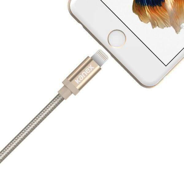 كيبل شحن USB الى Lighting - ذهبي KANEX Apple Certified Premium Lightning to USB Cable with DuraBraid Fiber - SW1hZ2U6MjQ1MTY=