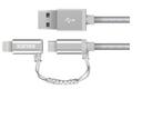 كيبل شحن USB الى Micro USB و Lighting - فضي KANEX Premium Lightning Cable and Micro USB Combo - SW1hZ2U6MjQ1MzA=