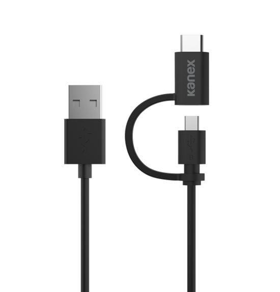 كيبل شحن USB الى Micro USB و USB Type C - أسود KANEX Micro USB Charge and Sync Cable with USB C Connector Adapter - SW1hZ2U6MjQ1NDA=