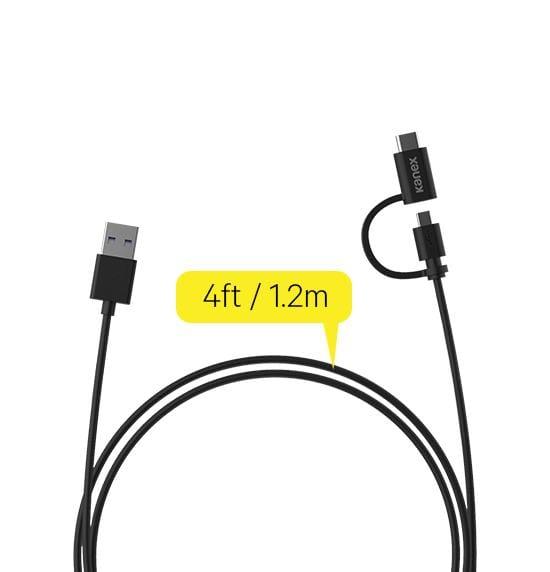 كيبل شحن USB الى Micro USB و USB Type C - أسود KANEX Micro USB Charge and Sync Cable with USB C Connector Adapter - SW1hZ2U6MjQ1NDI=