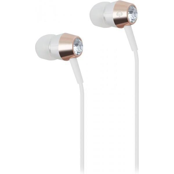 سماعات سلكية - بيضاء KATE SPADE NEW YORK Earbuds Crystal Rose Gold Silver White