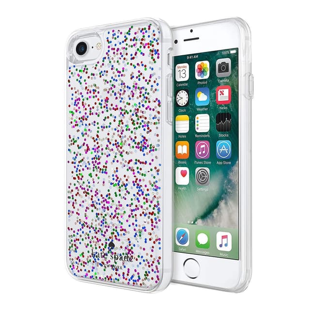 kate spade new york protective clear glitter case for iphone 8 7 multi glitter