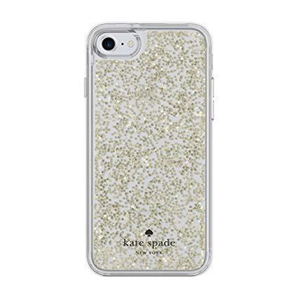 kate spade new york protective clear glitter case for iphone 7 gold glitter