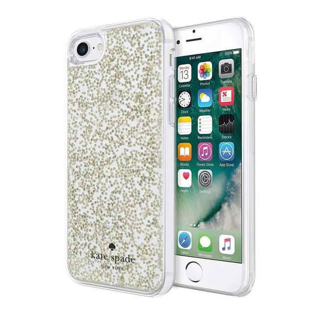 kate spade new york protective clear glitter case for iphone 7 gold glitter