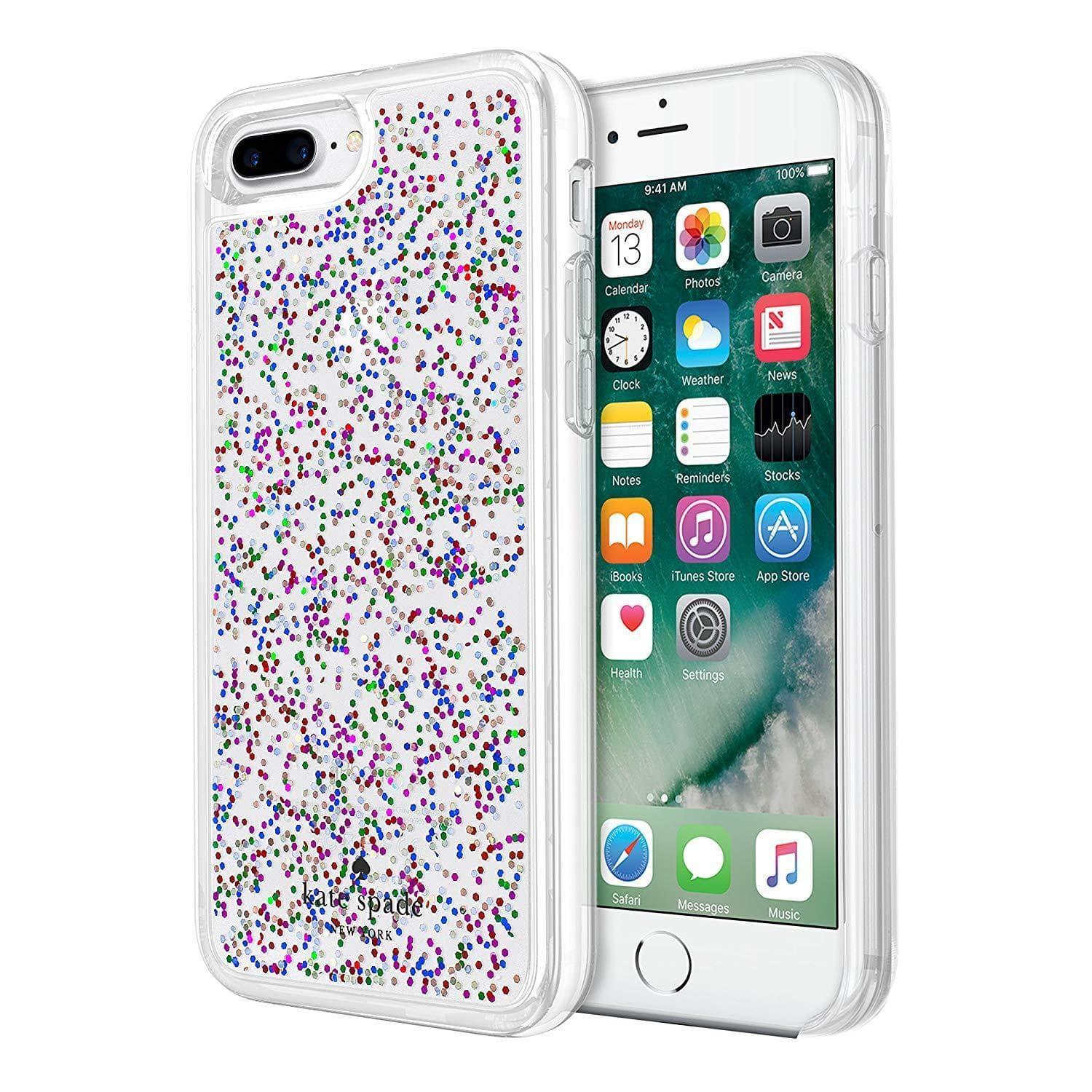 كفر ايفون 7 بلس KATE SPADE NEW YORK Protective Clear Glitter Case for iPhone 7 Plus Multi Glitter