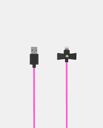 kate spade new york bow charge sync cable captive lightning black bow vivid snapdragon cable