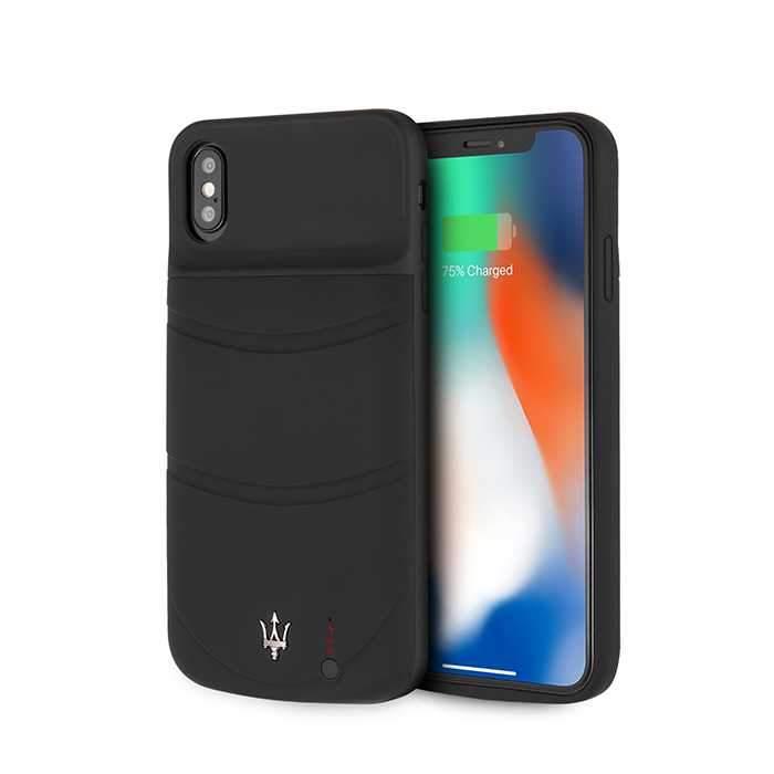 maserati full cover power case 4000mah rubber finish for iphone xs max black