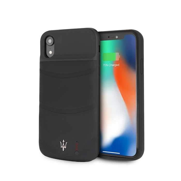 maserati full cover power case 4000mah rubber finish for iphone xr black