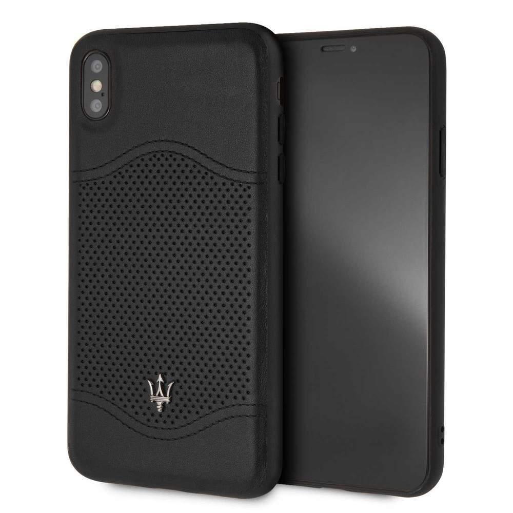 maserati granlusso genuine leather hard case for iphone x black