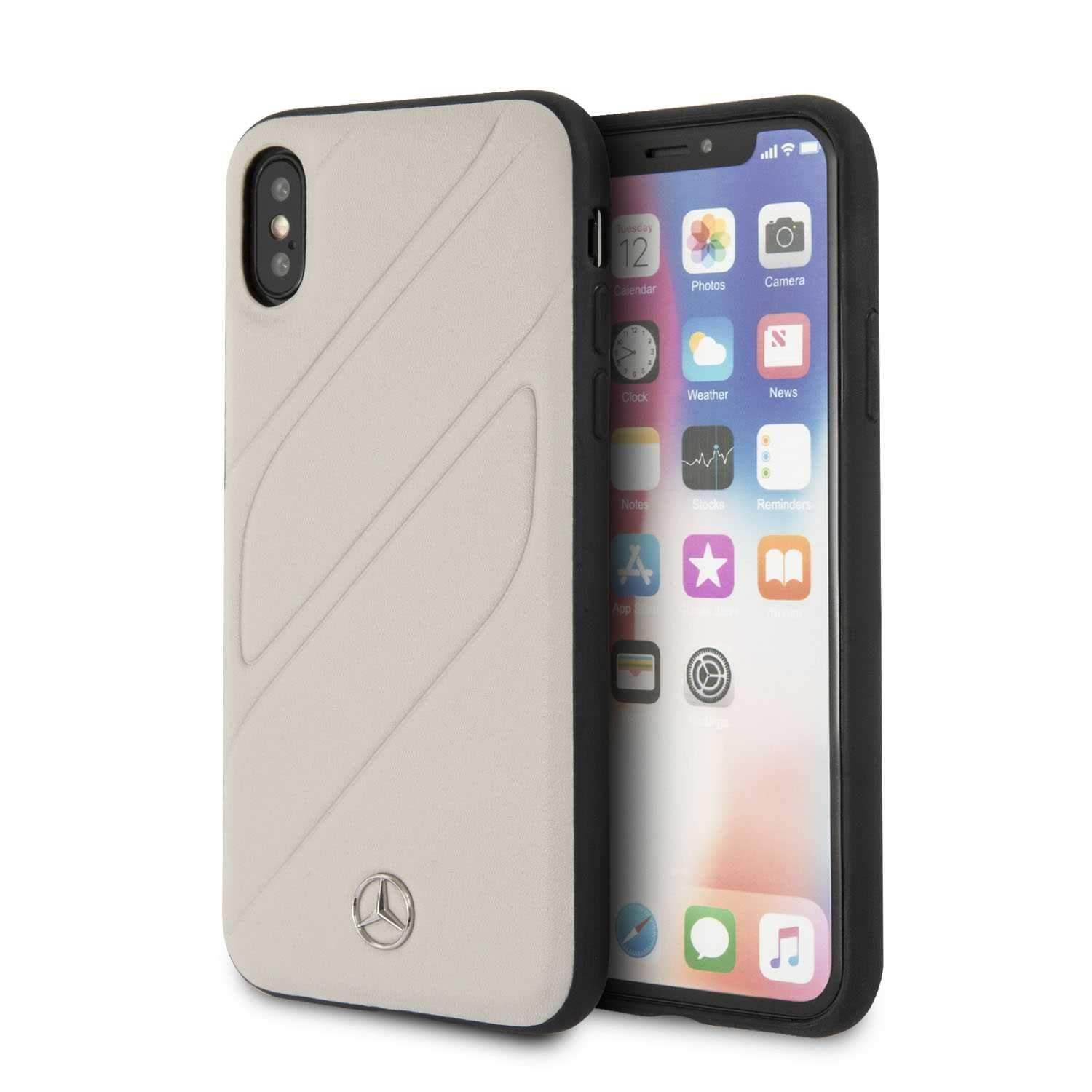 Mercedes-Benz mercedes benz new organic i genuine leather hard case for iphone x gray
