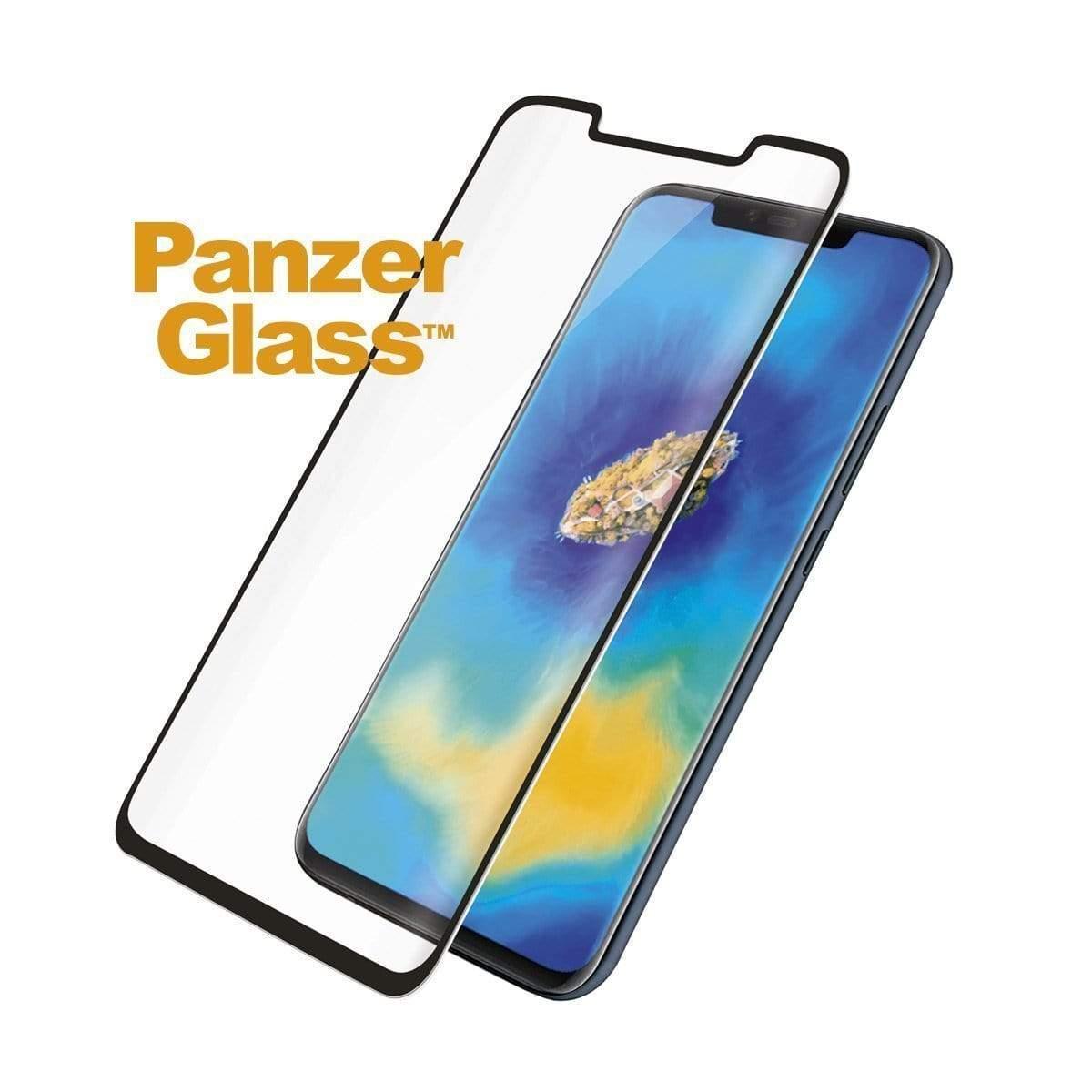 شاشة حماية اسود Huawei Mate 20 Pro Black Curved Edges Case Friendly من PANZERGLASS