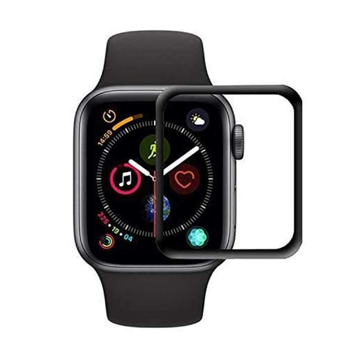 حامي الشاشة ال 3D لساعة iWatch الزجاجي 44mm المقوى - أسود