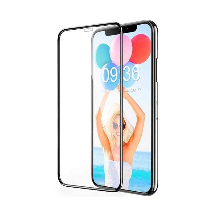 شاشة حماية زجاجية بحواف منحنية ثلاثية الأبعاد لآيفون Xs Max من Porodo - أسود