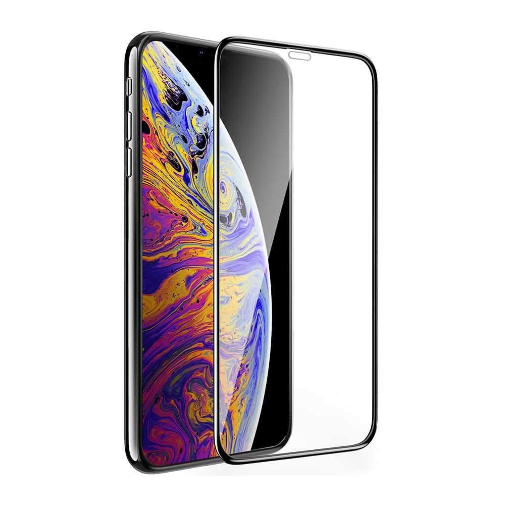 شاشة حماية زجاجية كاملة التغطية سمك 0.33 ملم لآيفون Xs Max من Porodo - أسود