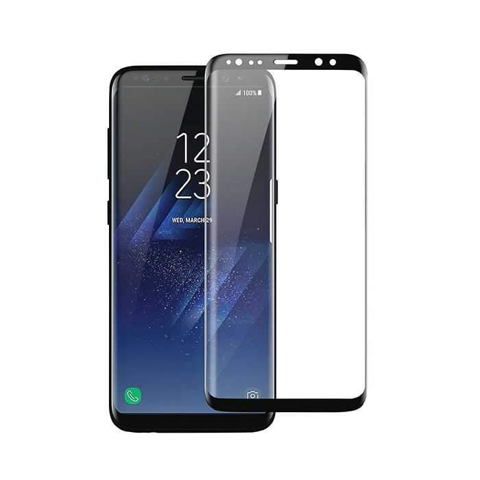 porodo 3d full covered glass screen protector 0 33mm for samsung galaxy s8 black