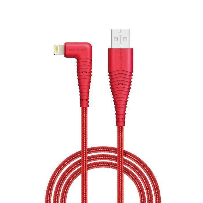 ravpower nylon braided lightning cable 3ft0 9m red