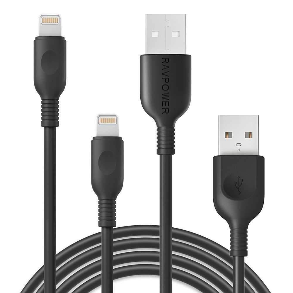 ravpower 2 pack lightning cable black