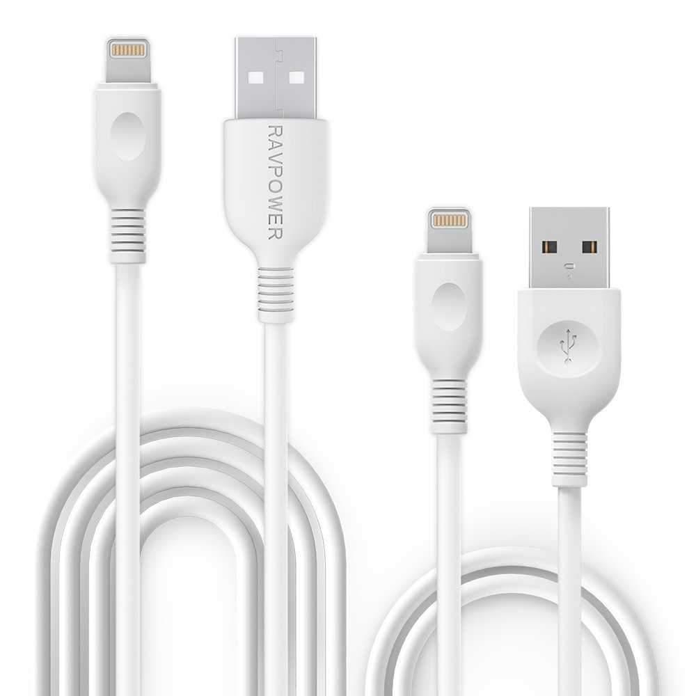 ravpower 2 pack lightning cable white