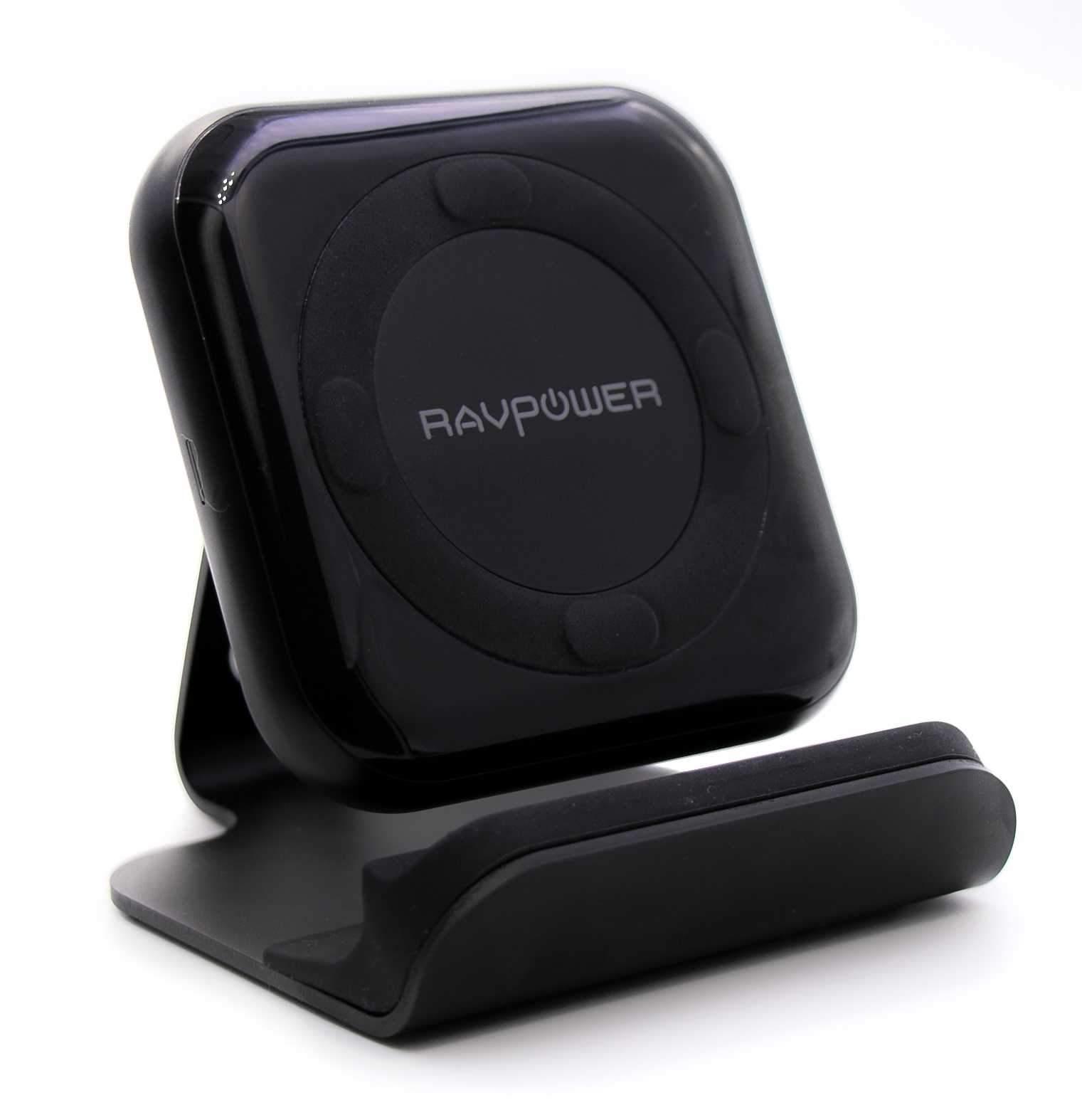 ravpower qc3 0 10w fast wireless charging pad with stand black