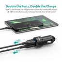 شاحن السيارة المزدوج بمخرجين من النوع C بقوة 36 وات من راڤ باور