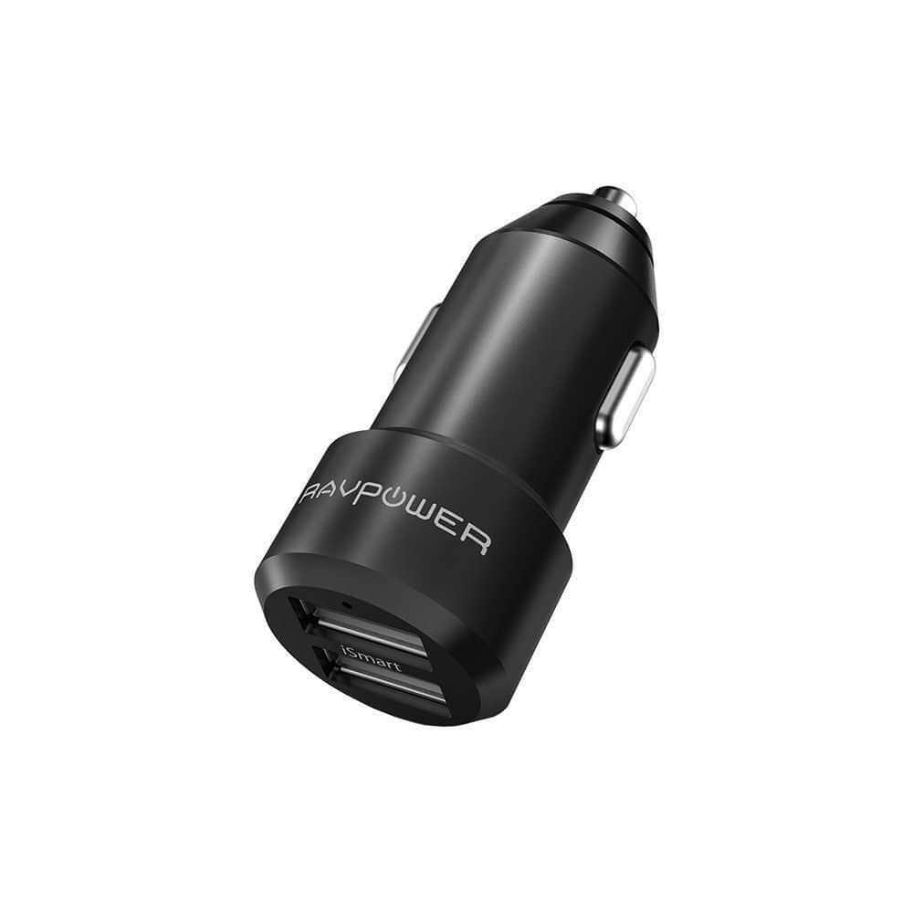 ravpower dual port usb car charger black