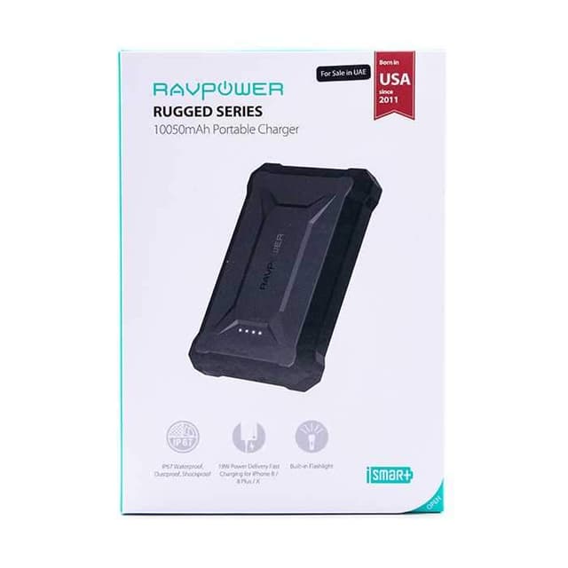 ravpower rugged series portable power bank 10050mah black
