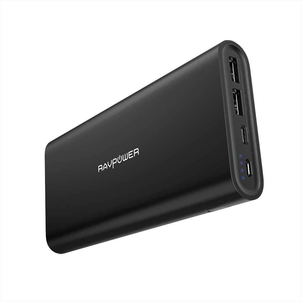 ravpower ace series 26800mah portable charger with dual input black