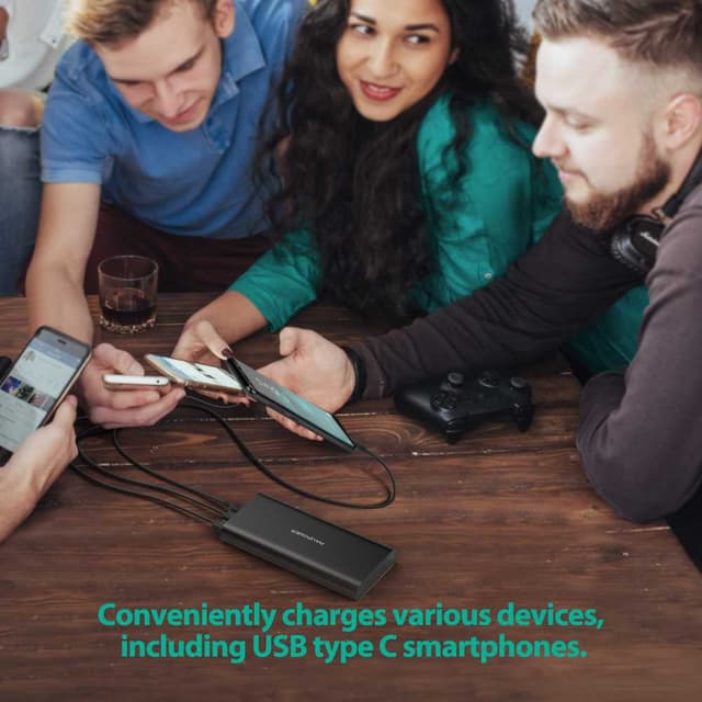 ravpower ace series 26800mah portable charger with dual input black