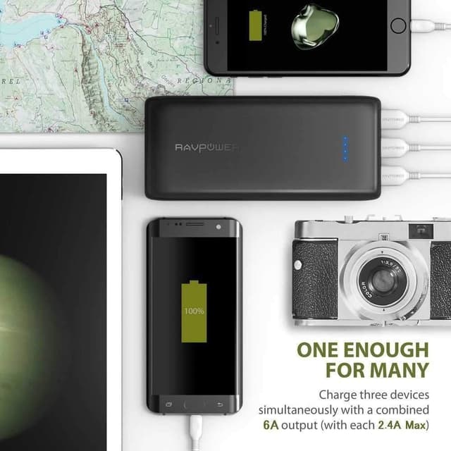 ravpower ace series 32000mah portable charger black