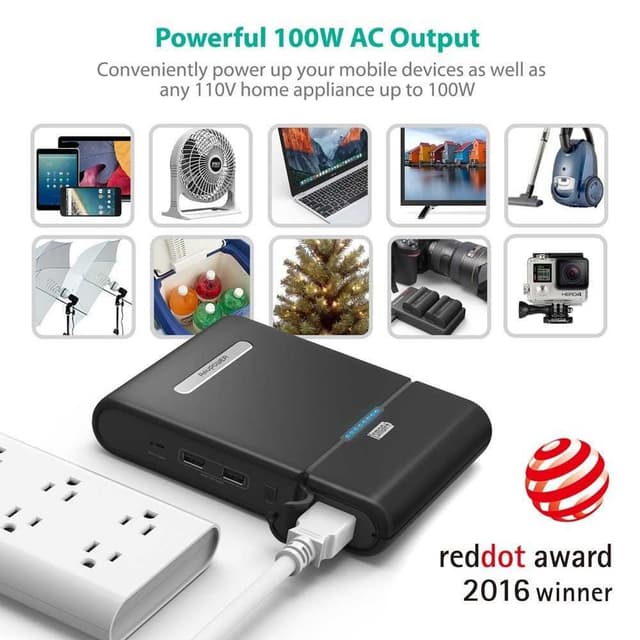 باور بانك راف باور بقوة 27000 ميلي امبير- أسود