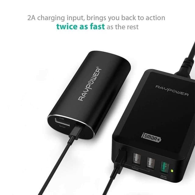 ravpower 6700mah aluminum power bank black