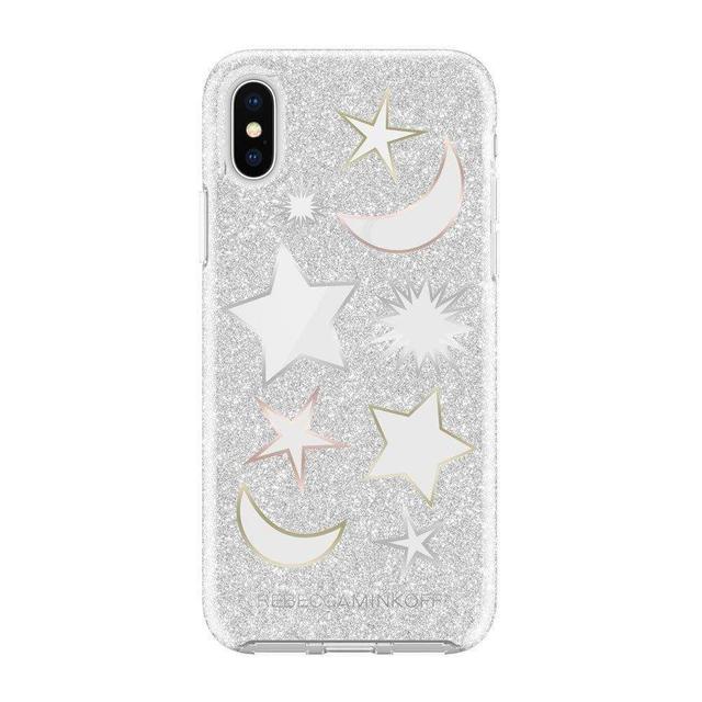 كفر ايفون XS/X - رمادي REBECCA MINKOFF Double Protection Case Gitter Galaxy Silver Glitter Clear Multi Metallic Foil for iPhone XS/X - SW1hZ2U6MjMyMjQ=