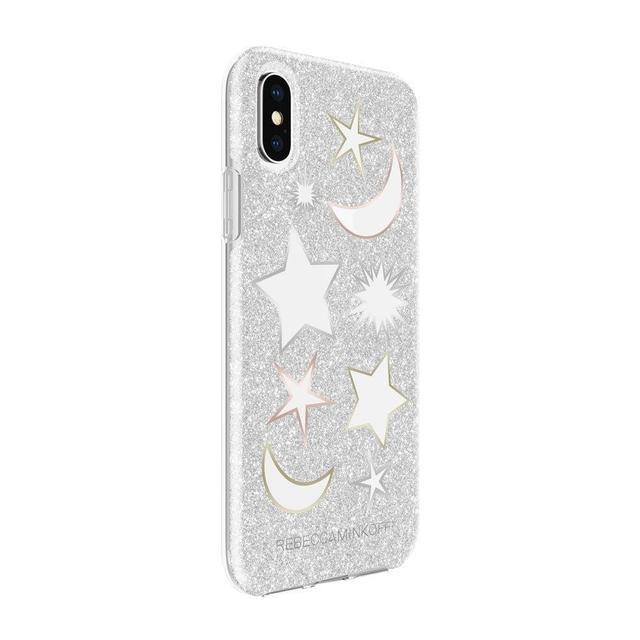 كفر ايفون XS/X - رمادي REBECCA MINKOFF Double Protection Case Gitter Galaxy Silver Glitter Clear Multi Metallic Foil for iPhone XS/X - SW1hZ2U6MjMyMjY=