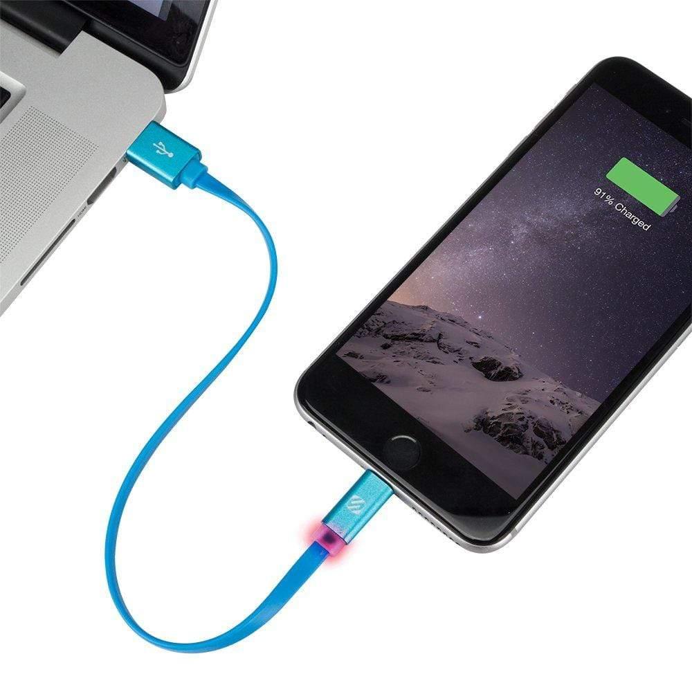 scosche flatout led 6 feet charge sync cable for lightning devices