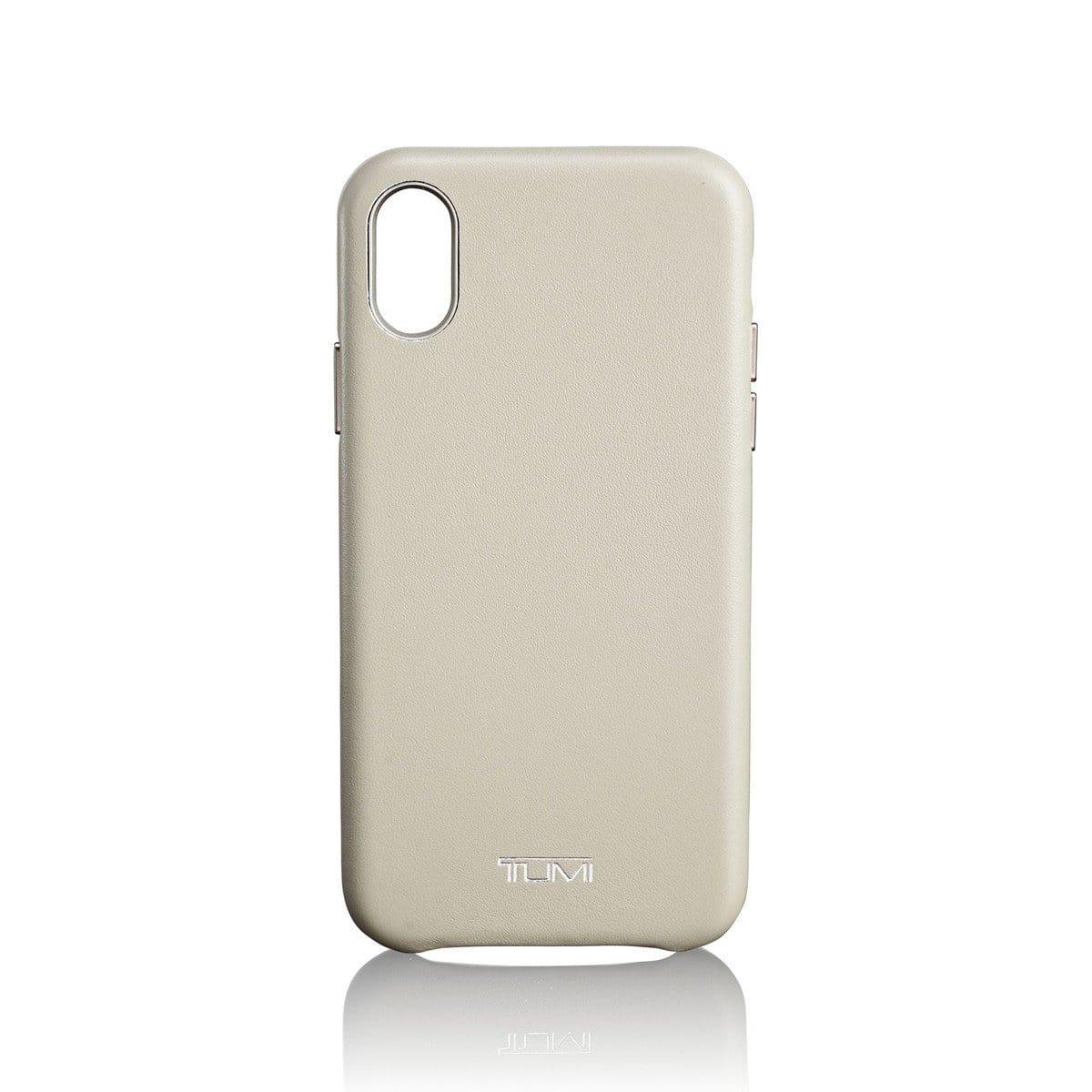 كفر ايفون 8/7/6 - بيج فاتح TUMI iPhone X Leather Wrap Case Grey