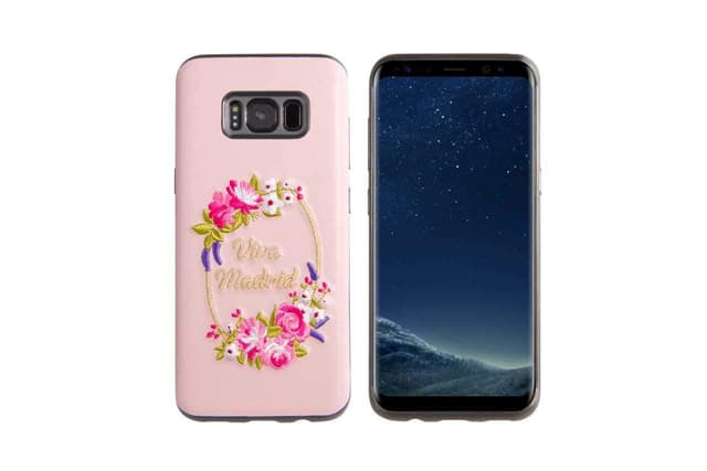 viva madrid fleur back case for galaxy s8 plus pink